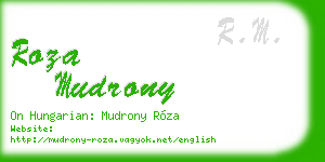 roza mudrony business card