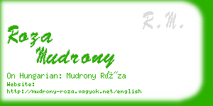 roza mudrony business card